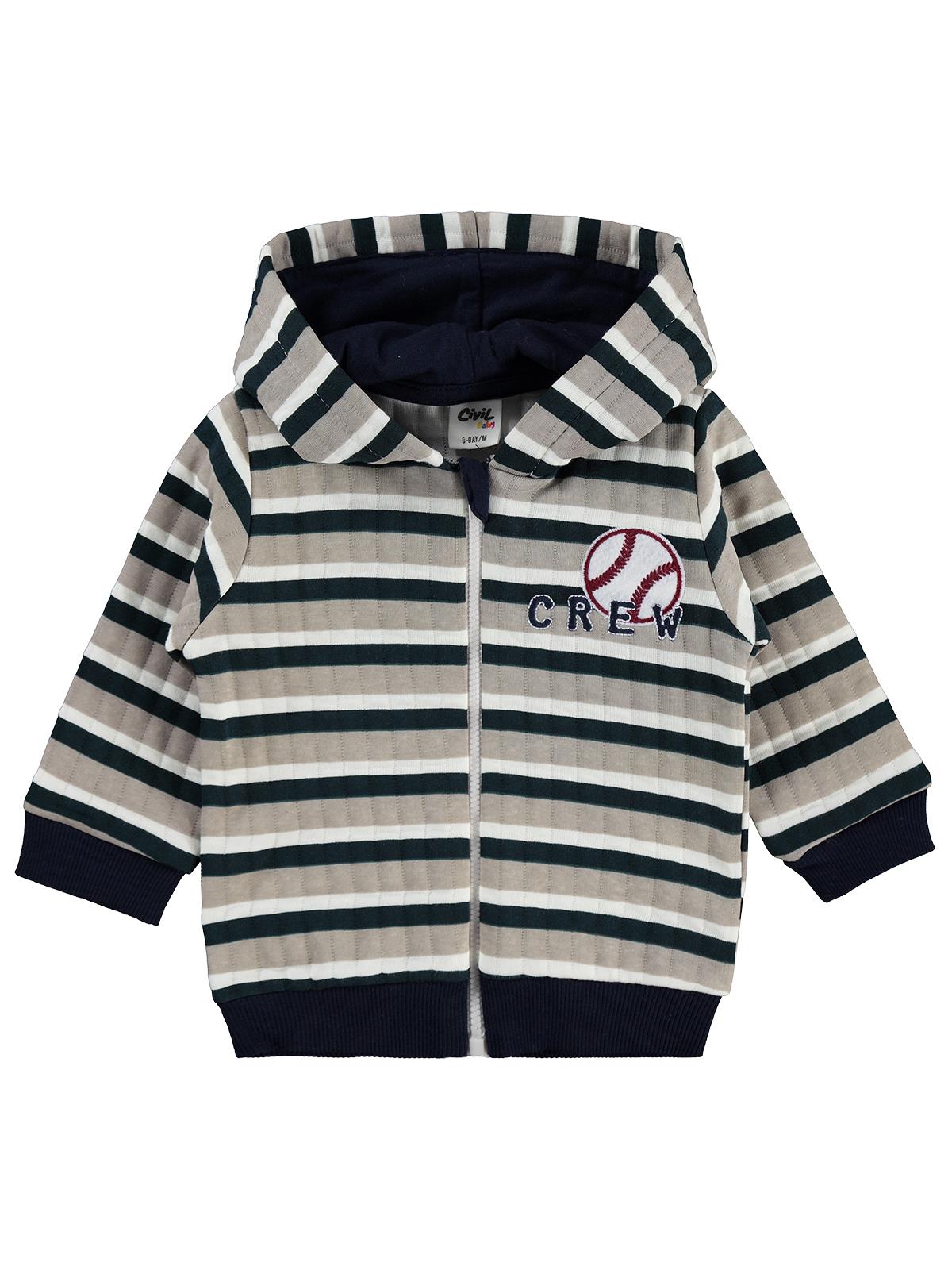 Civil Baby Crew Nakışlı 6-18 Ay Hırka - Bej