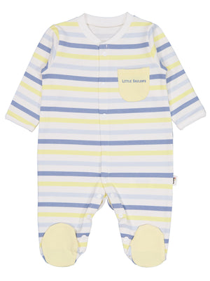 Civil Baby Little Sailors Cep Baskılı Patikli 1-9 Ay Tulum - Kırık Beyaz