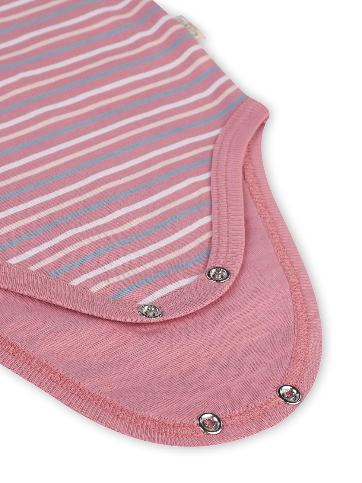 Civil Baby 3 lü Çizgili İp Askılı 0-36 Ay Çıtçıtlı Badi - Pembe