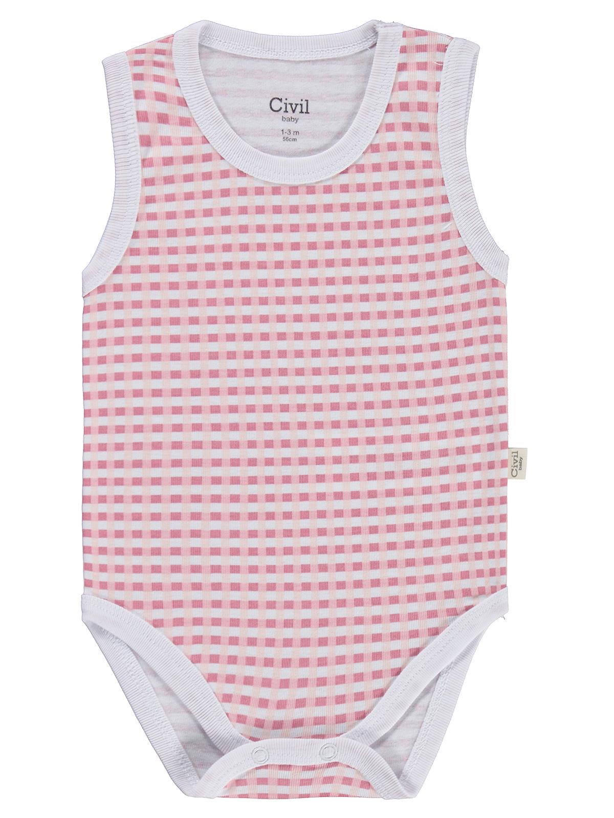 Civil Baby 3 lü Kedi Empirmeli Sıfır Kol 0-36 Ay Çıtçıtlı Badi - Beyaz