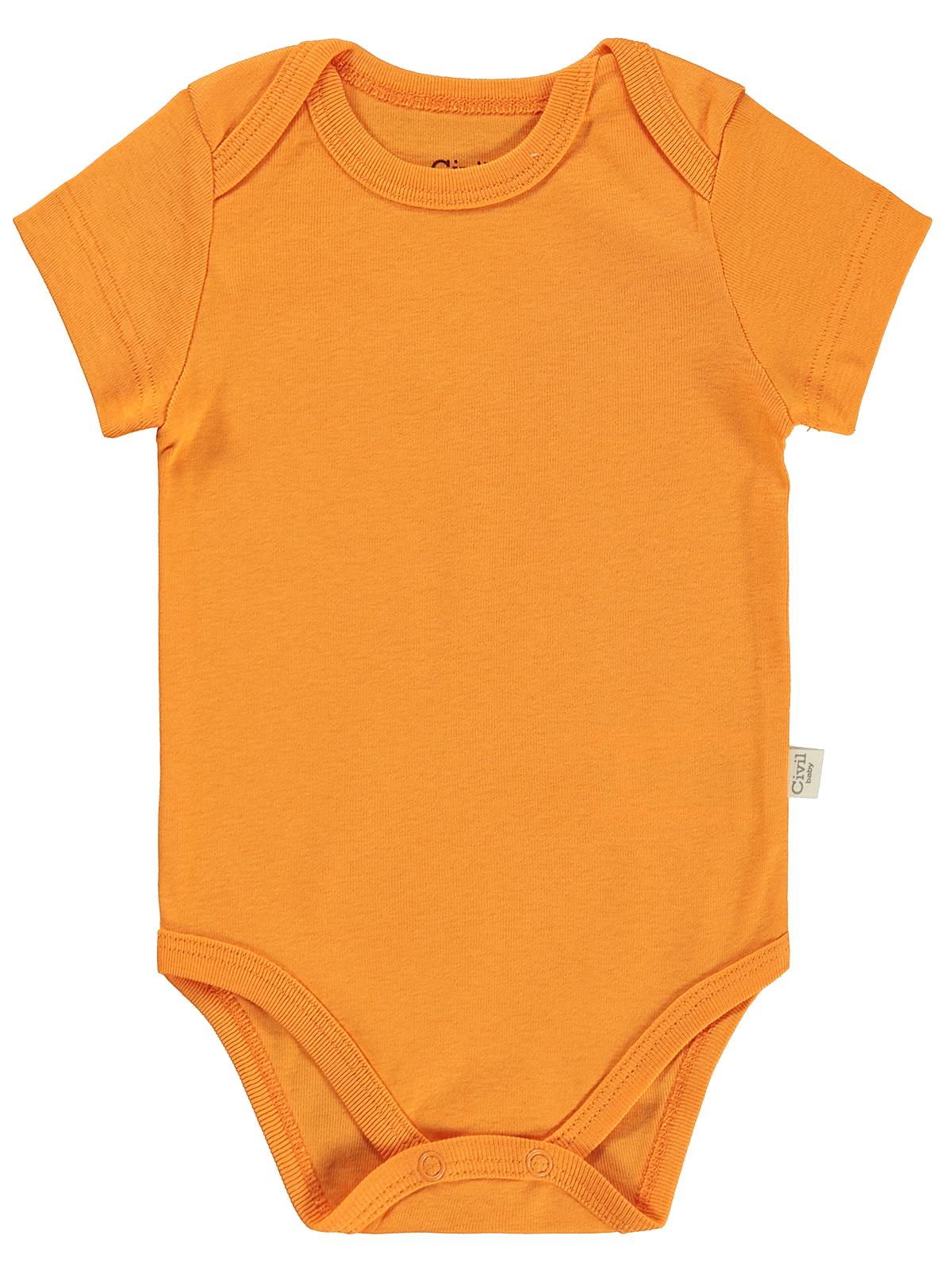 Civil Baby 3 lü Roket Empirmeli Kısa Kol 0-36 Ay Çıtçıtlı Badi - Yeşil