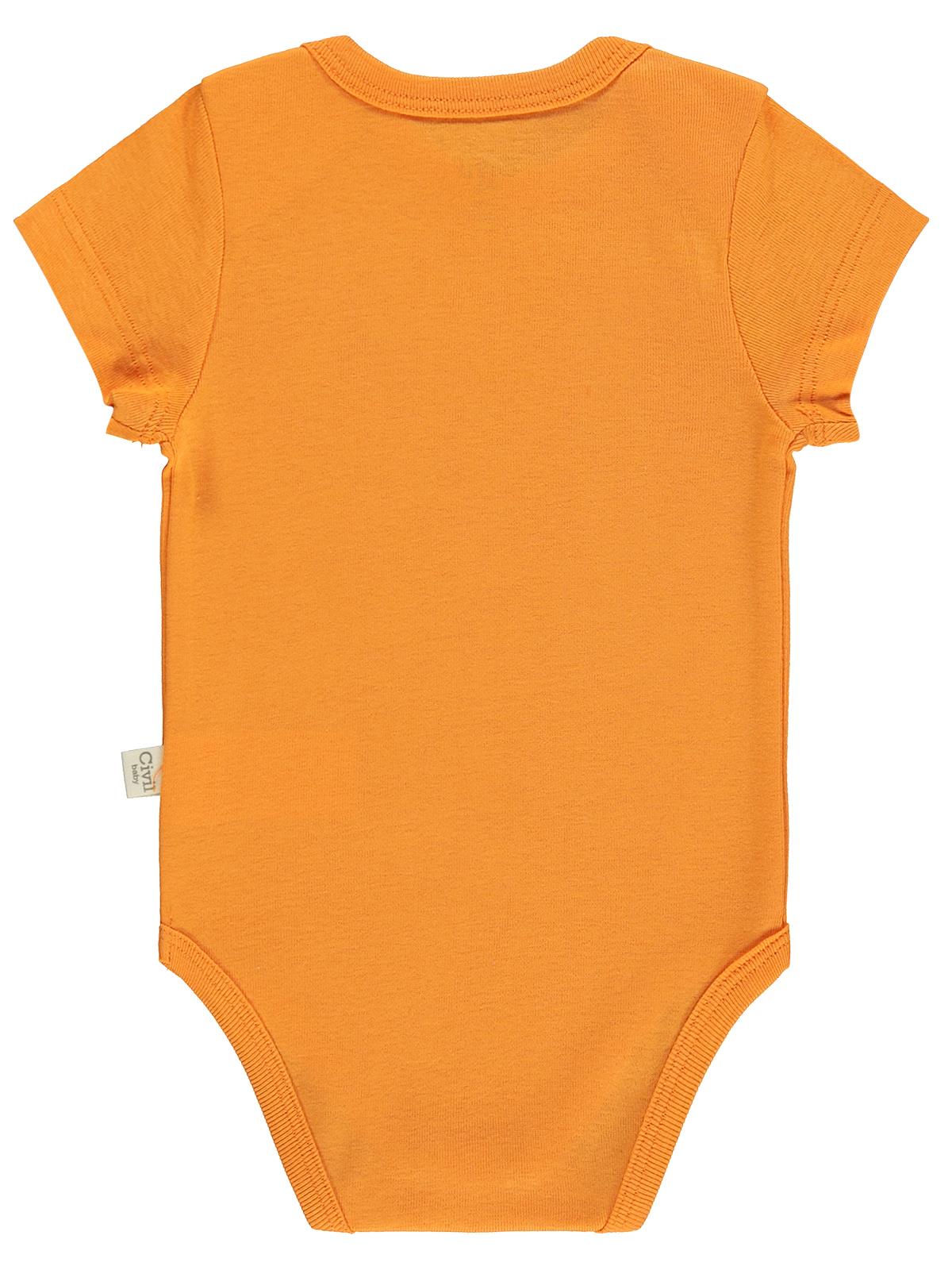 Civil Baby 3 lü Roket Empirmeli Kısa Kol 0-36 Ay Çıtçıtlı Badi - Yeşil