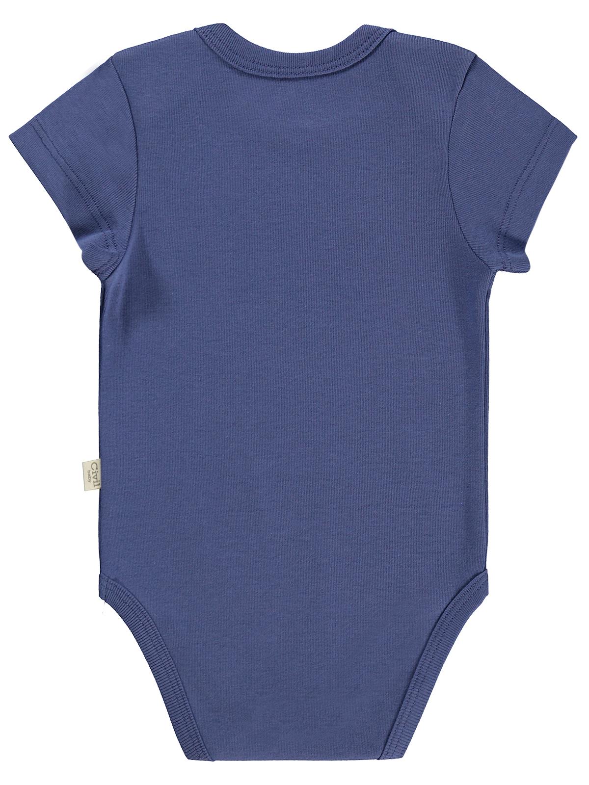 Civil Baby 3 lü Roket Empirmeli Kısa Kol 0-36 Ay Çıtçıtlı Badi - Yeşil
