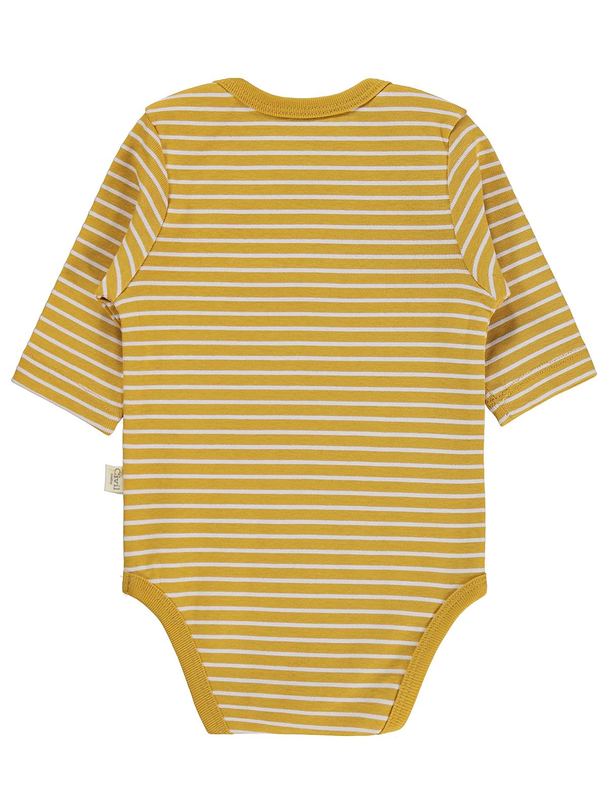 Civil Baby 3 lü Aslan Empirmeli Uzun Kol 0-36 Ay Çıtçıtlı Badi - Hardal