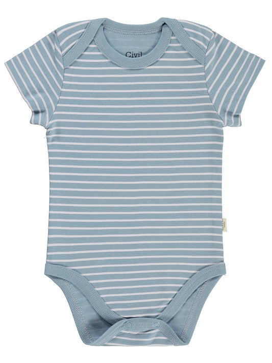 Civil Baby 5 li Araç Baskılı Çizgi Empirmeli Kısa Kol 0-36 Ay Çıtçıtlı Badi - Kırmızı