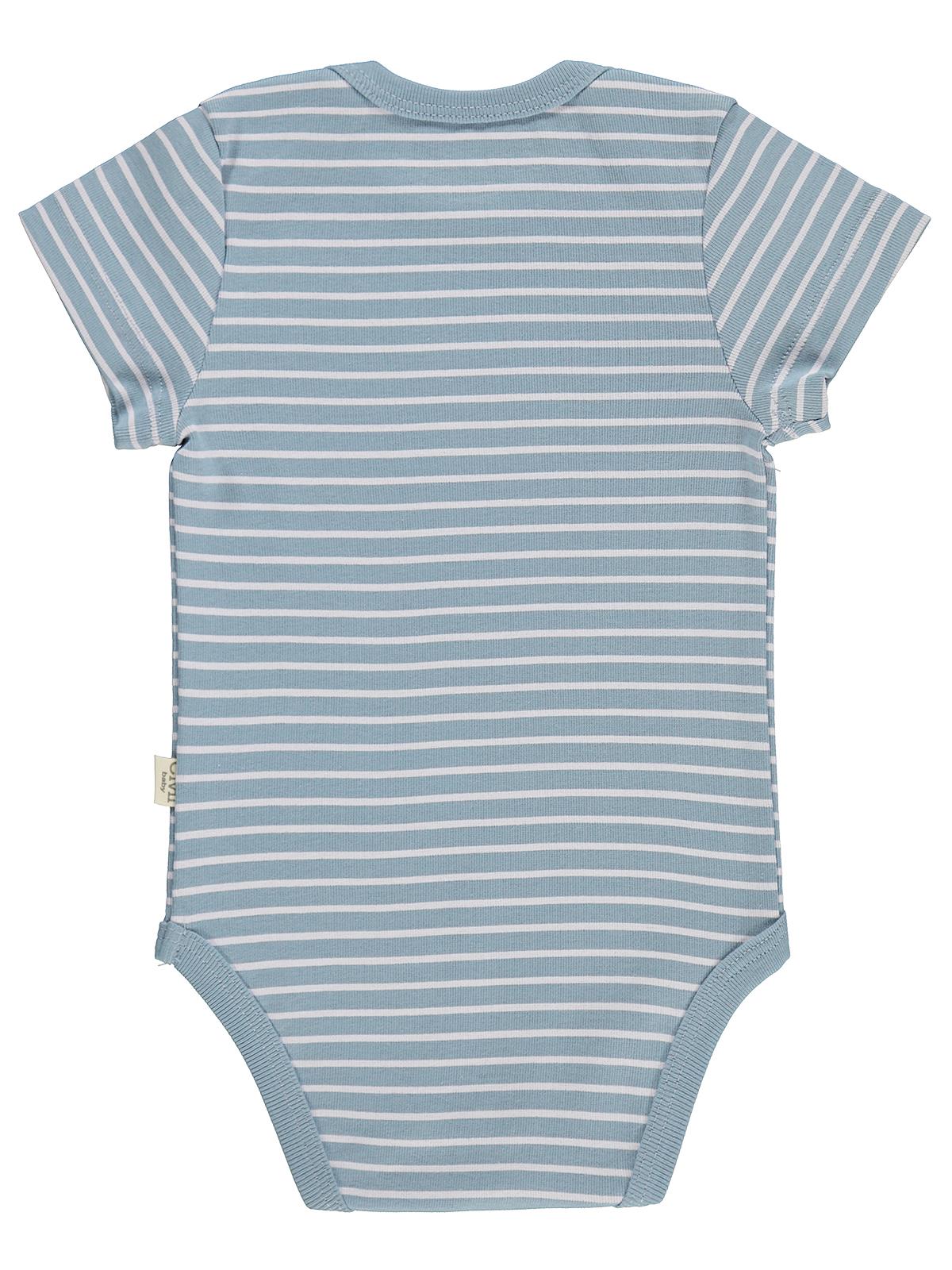 Civil Baby 5 li Araç Baskılı Çizgi Empirmeli Kısa Kol 0-36 Ay Çıtçıtlı Badi - Kırmızı