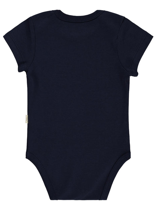 Civil Baby 5 li Araç Baskılı Çizgi Empirmeli Kısa Kol 0-36 Ay Çıtçıtlı Badi - Kırmızı