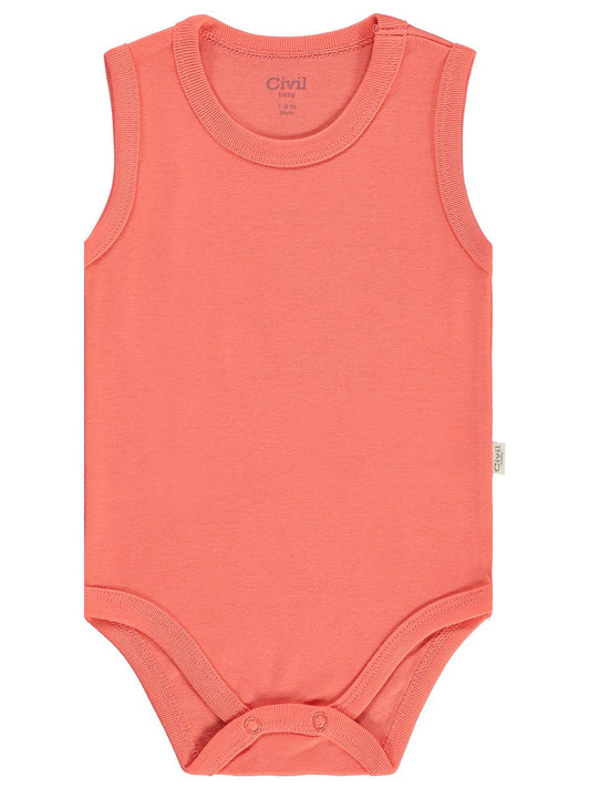 Civil Baby 5 li Basıc Sıfır Kol 0-36 Ay Çıtçıtlı Badi - Kırmızı