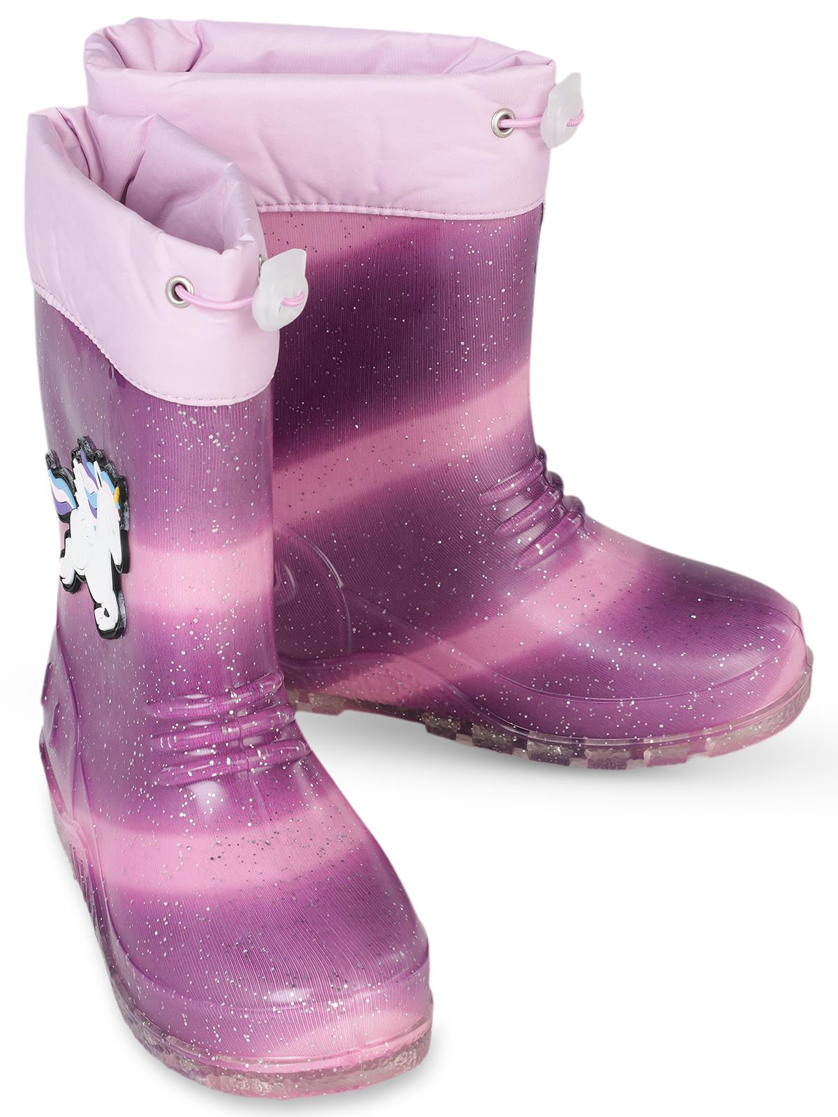 Civil Boots Simli Unicorn 30-36 Numara Yağmur Çizmesi - Lila