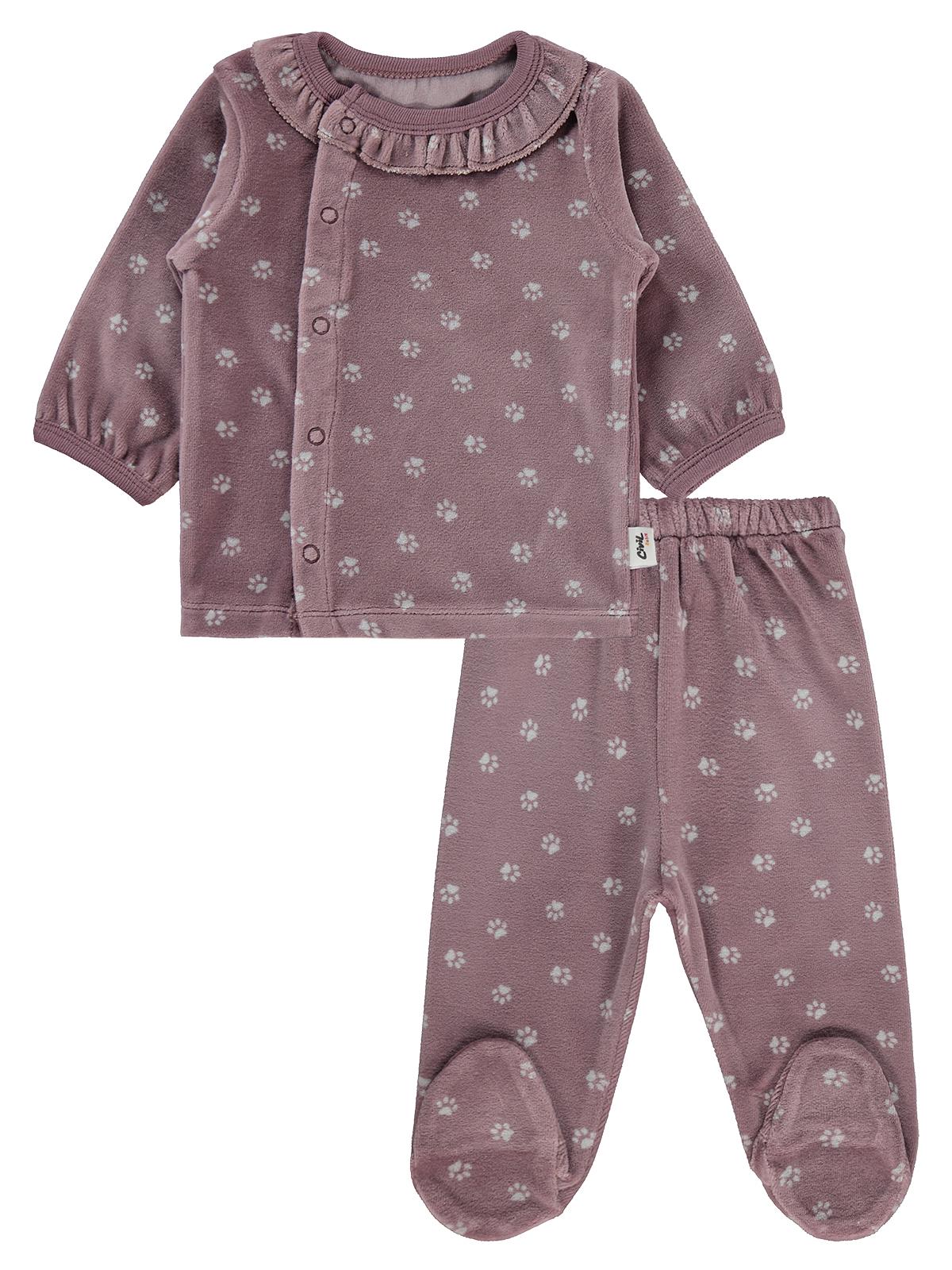 Civil Baby Mini Pati Empirme 1-9 AY Pijama Takımı - Kahve