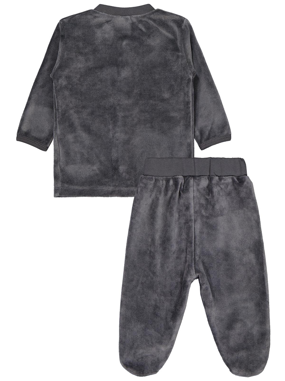Civil Baby Ayıcık Süzene Nakışlı 1-9 Ay Pijama Takımı - Gri