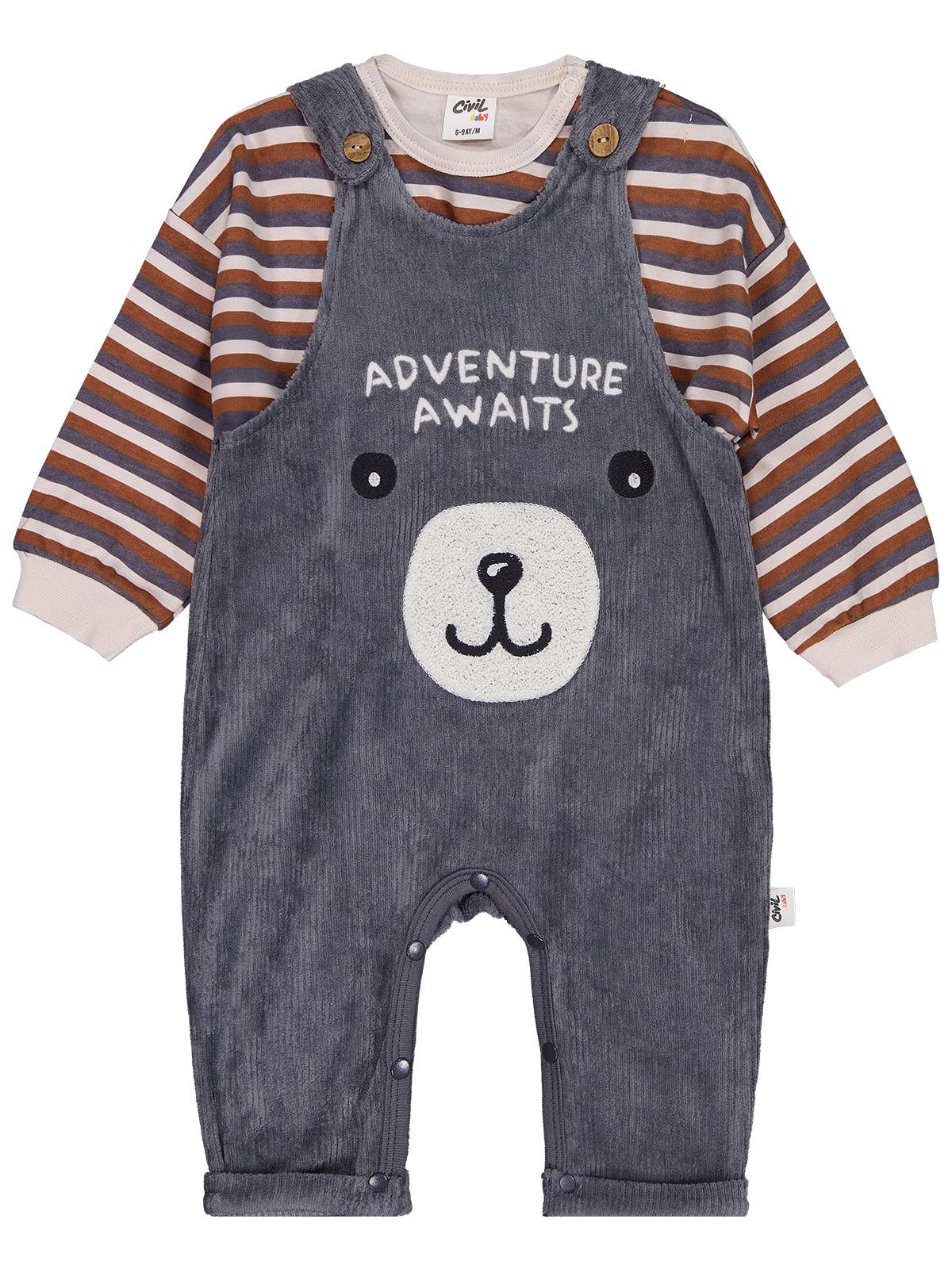 Civil Baby Adventure Awaıts Nakışlı Badili 6-18 Ay Slopet - Gri