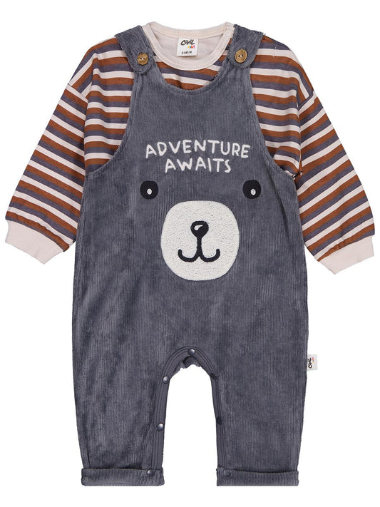 Civil Baby Adventure Awaıts Nakışlı Badili 6-18 Ay Slopet - Gri
