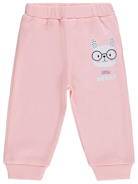 Civil Baby Little Bunny Baskılı 6-18 Ay Tek Alt Bebess - Pudra