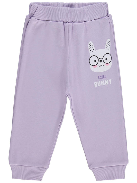 Civil Baby Little Bunny Baskılı 6-18 Ay Tek Alt Bebess - Lila