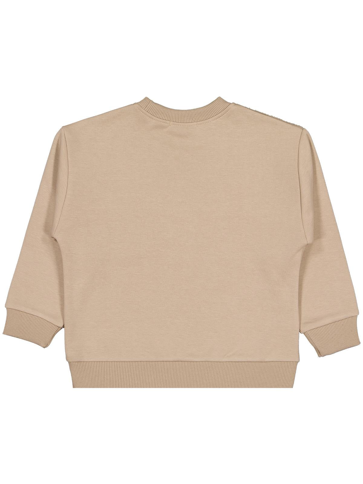 Civil Erkek Çocuk Peluş Garnili Sweatshirt | 3 İp Uzun Kol | Okul Kreş ve Günlük Kullanım - Kahverengi