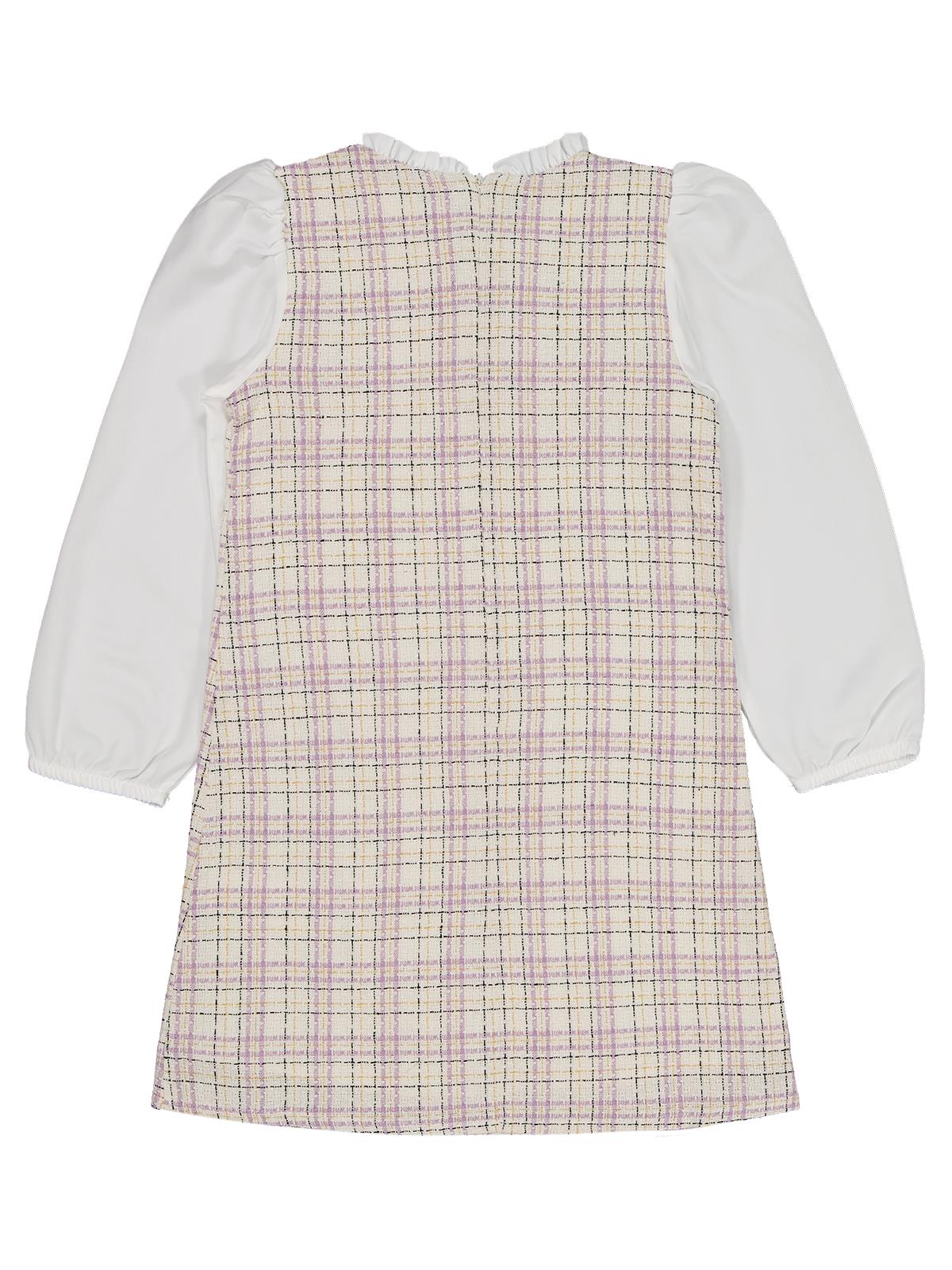 Civil Girls Düğmeli 6-9 Yaş Elbise - Lila