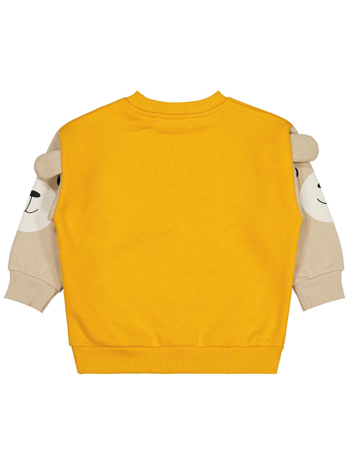 Civil Boys Kolları Ayı Baskılı 2-5 Yaş Sweatshirt - Hardal
