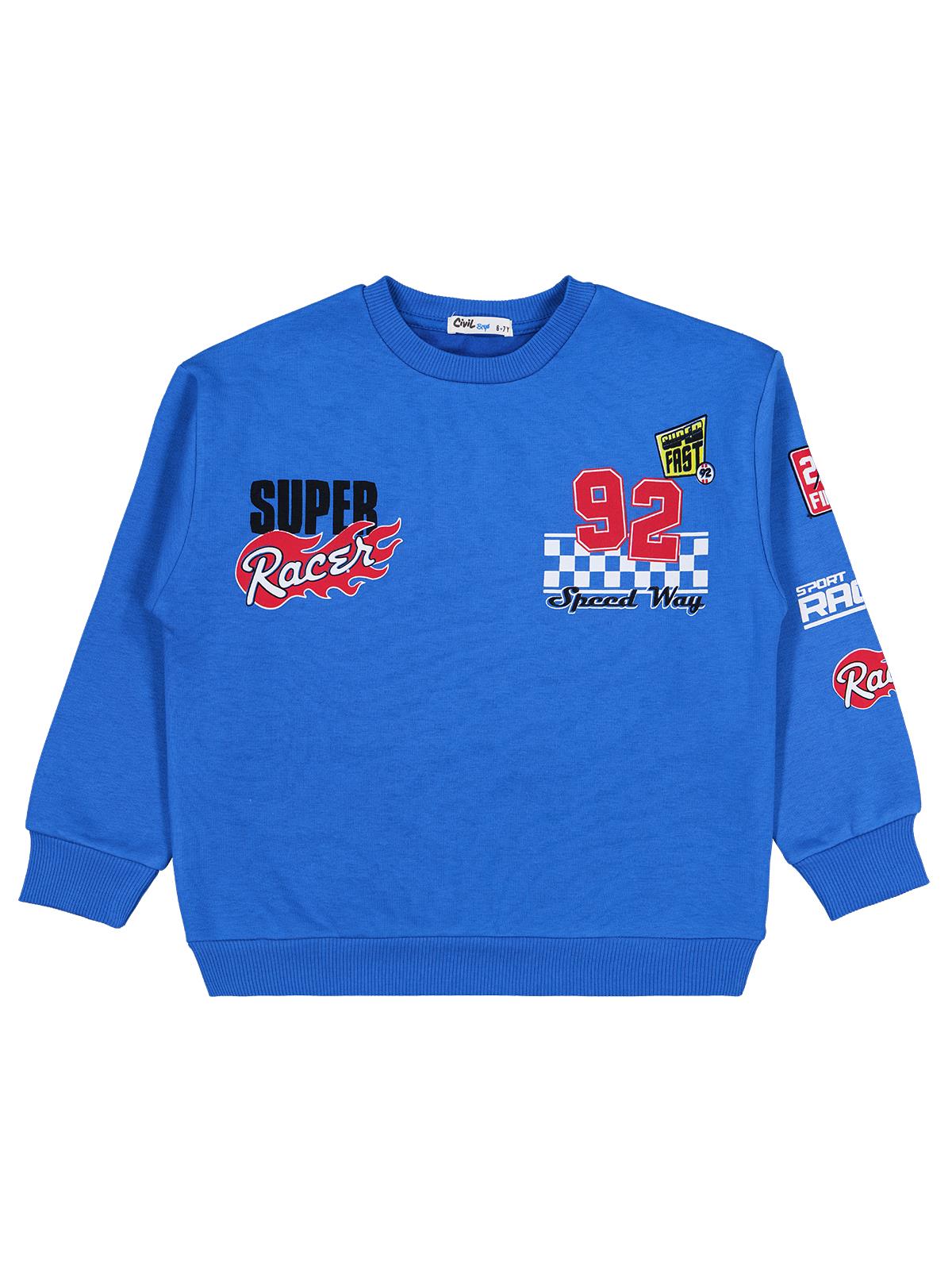 Civil Boys Super 92 Baskılı 6-9 Yaş Sweatshirt - Kırmızı