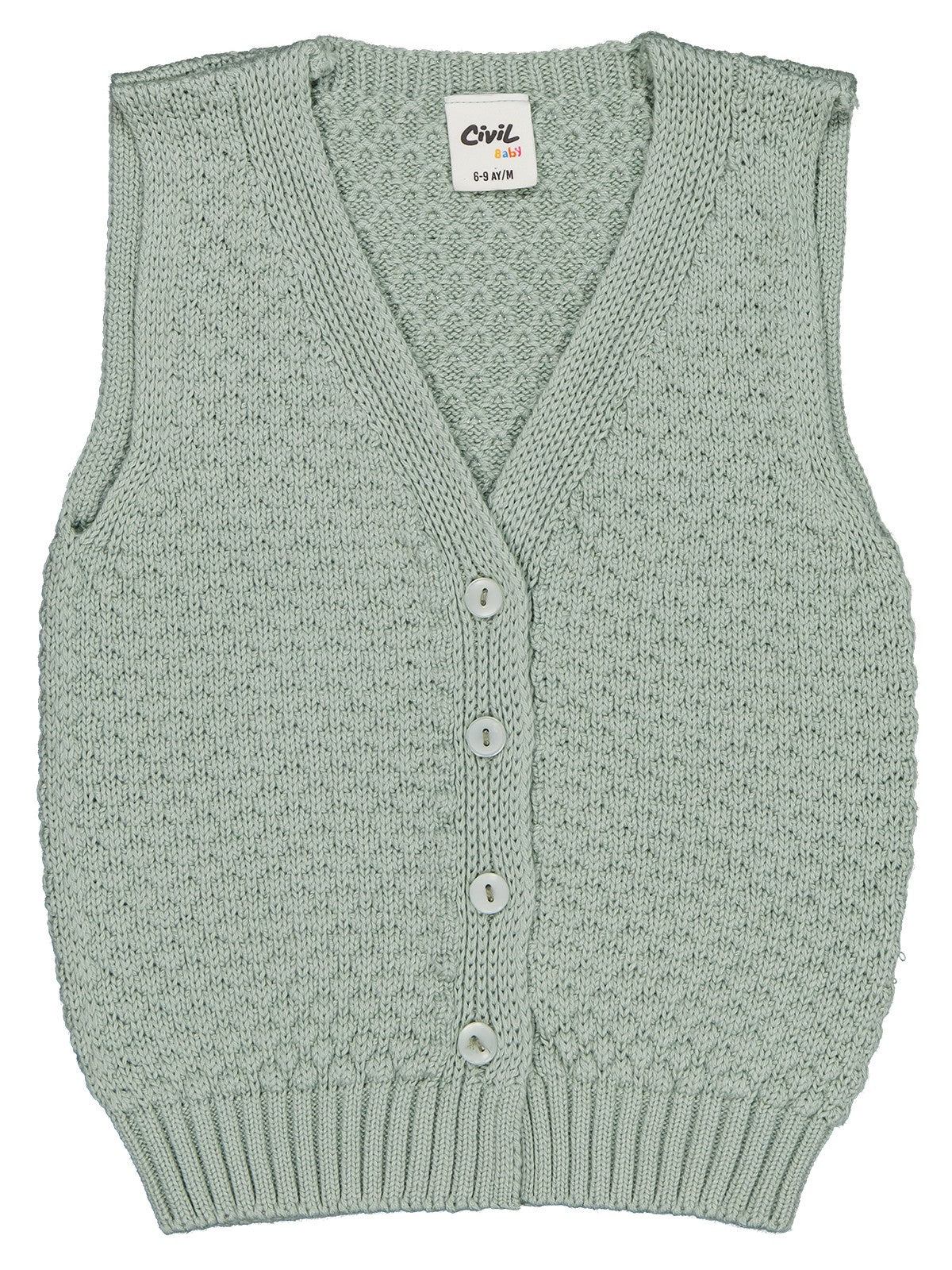 Civil Baby Baklava Desen 6-18 Ay Yelek - Haki