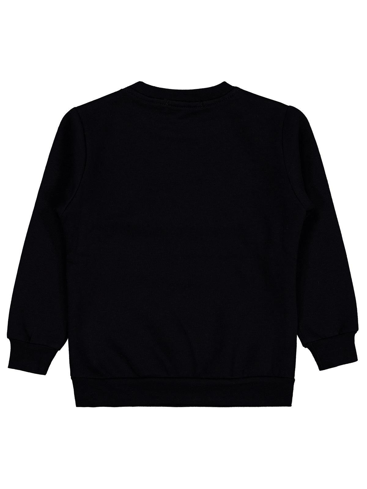 Civil Erkek Çocuk Cou Race Baskılı Sweatshirt | 3 İp Uzun Kol | Okul Kreş ve Günlük Kullanım - Siyah