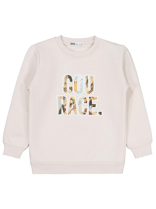 Civil Erkek Çocuk Cou Race Baskılı Sweatshirt | 3 İp Uzun Kol | Okul Kreş ve Günlük Kullanım - Gri
