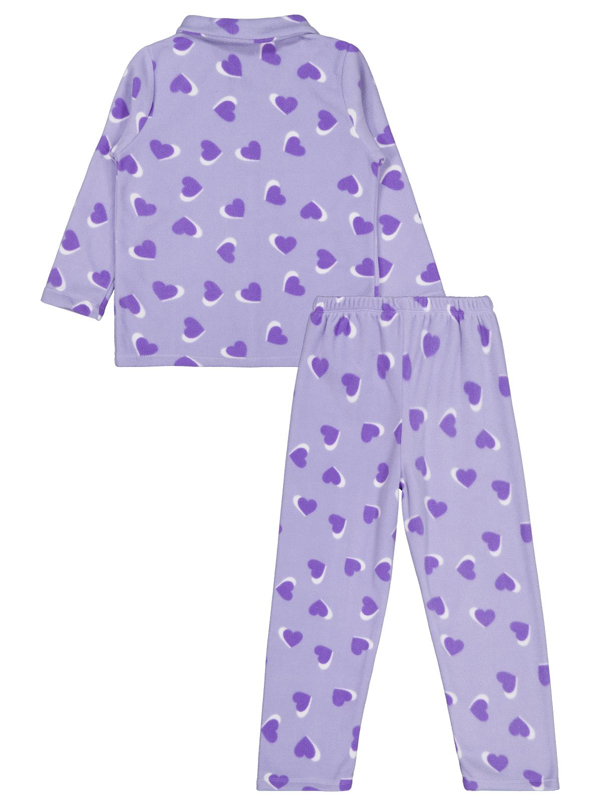 Civil Girls Kalp Desenli 10-13 Yaş Pijama Takımı - Lila