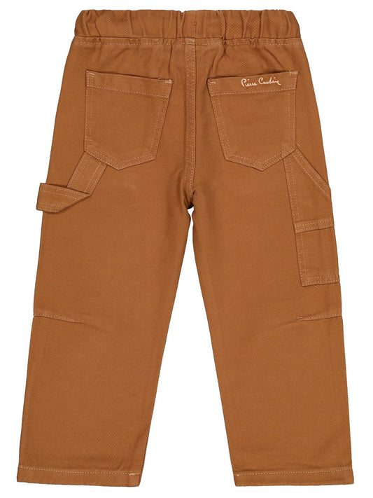 Pierre Cardin Nakışlı Pantolon | Gabardin Gömlek Yaka - Polo Baskılı | Okul Kreş ve Günlük Kullanım - Kahve