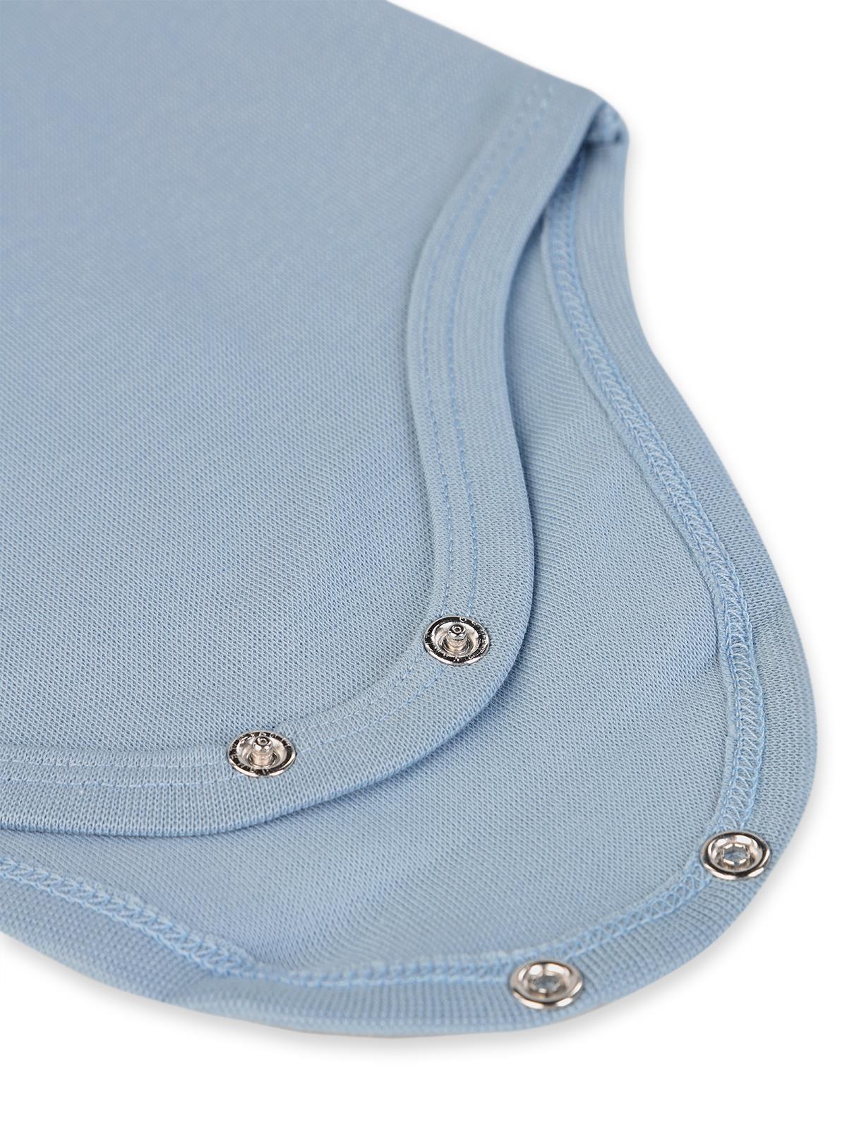 Civil Baby 5 li Organik Sıfır Kol 0-36 Ay Çıtçıtlı Badi - Mavi