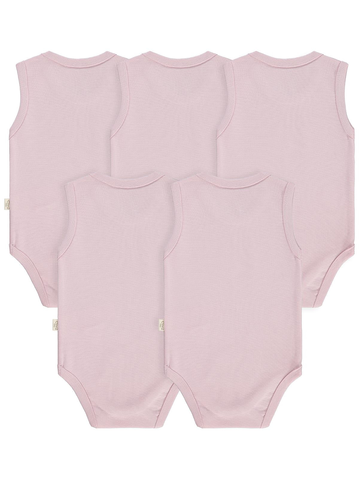 Civil Baby 5 li Organik Sıfır Kol 0-36 Ay Çıtçıtlı Badi - Bej