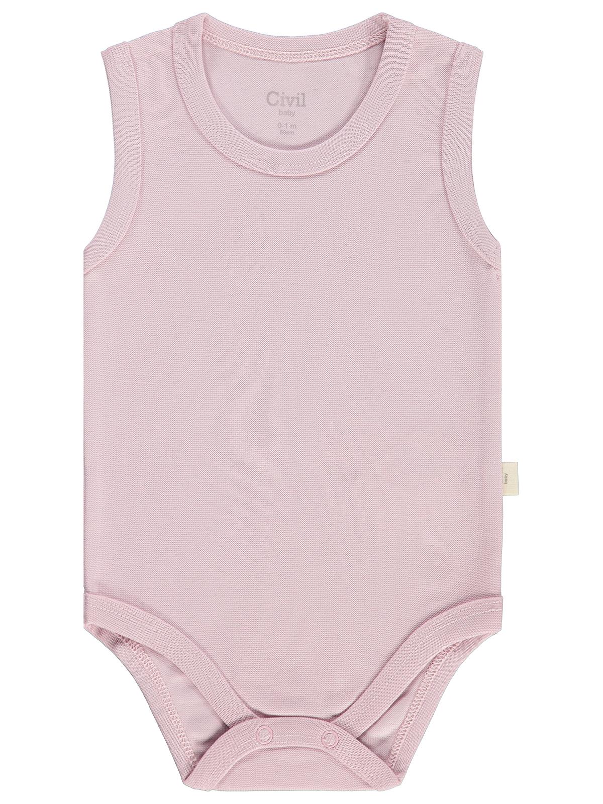 Civil Baby 5 li Organik Sıfır Kol 0-36 Ay Çıtçıtlı Badi - Bej