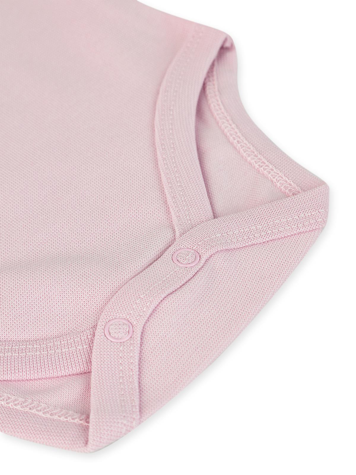 Civil Baby 5 li Organik Sıfır Kol 0-36 Ay Çıtçıtlı Badi - Pembe