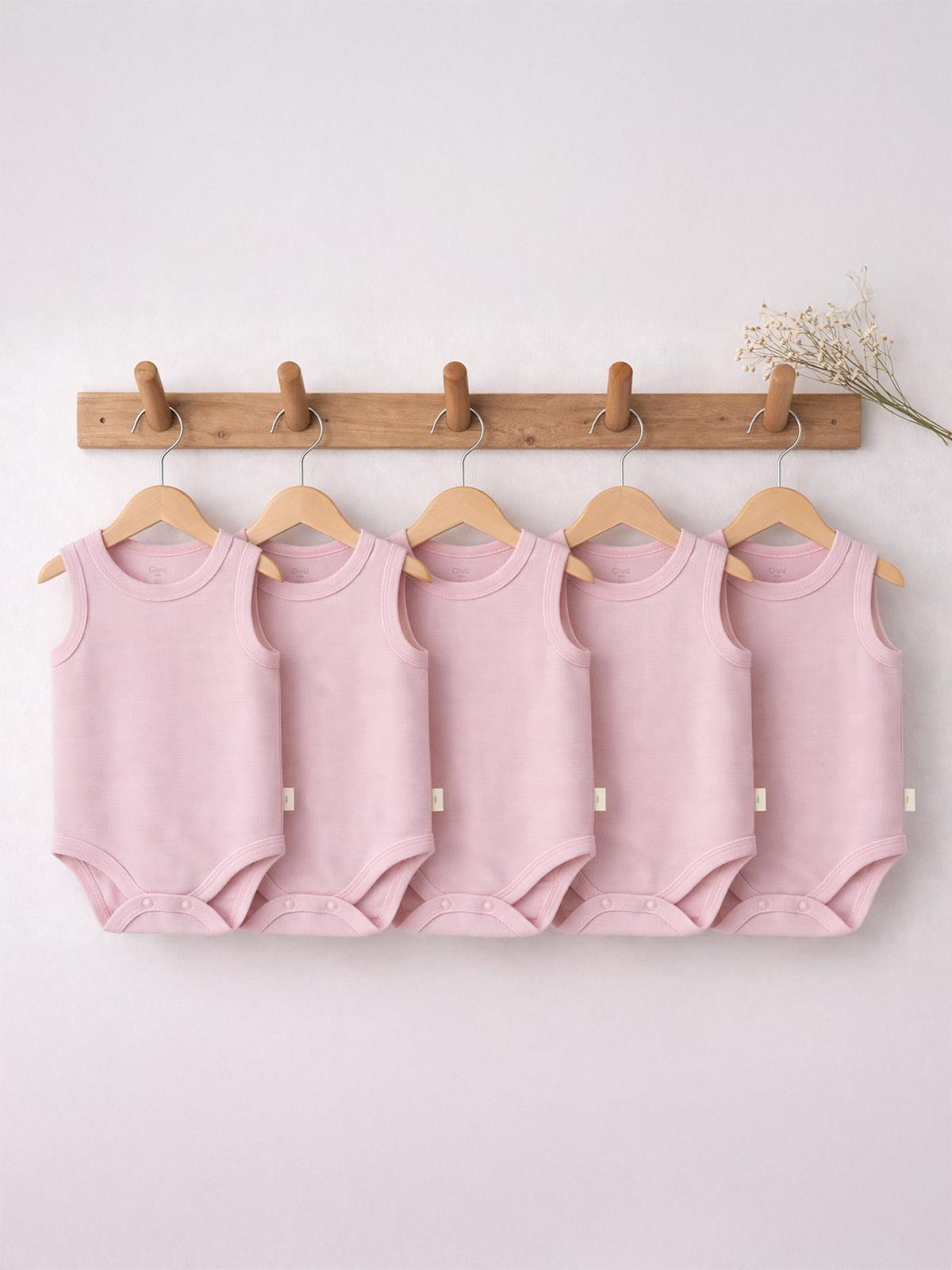 Civil Baby 5 li Organik Sıfır Kol 0-36 Ay Çıtçıtlı Badi - Bej