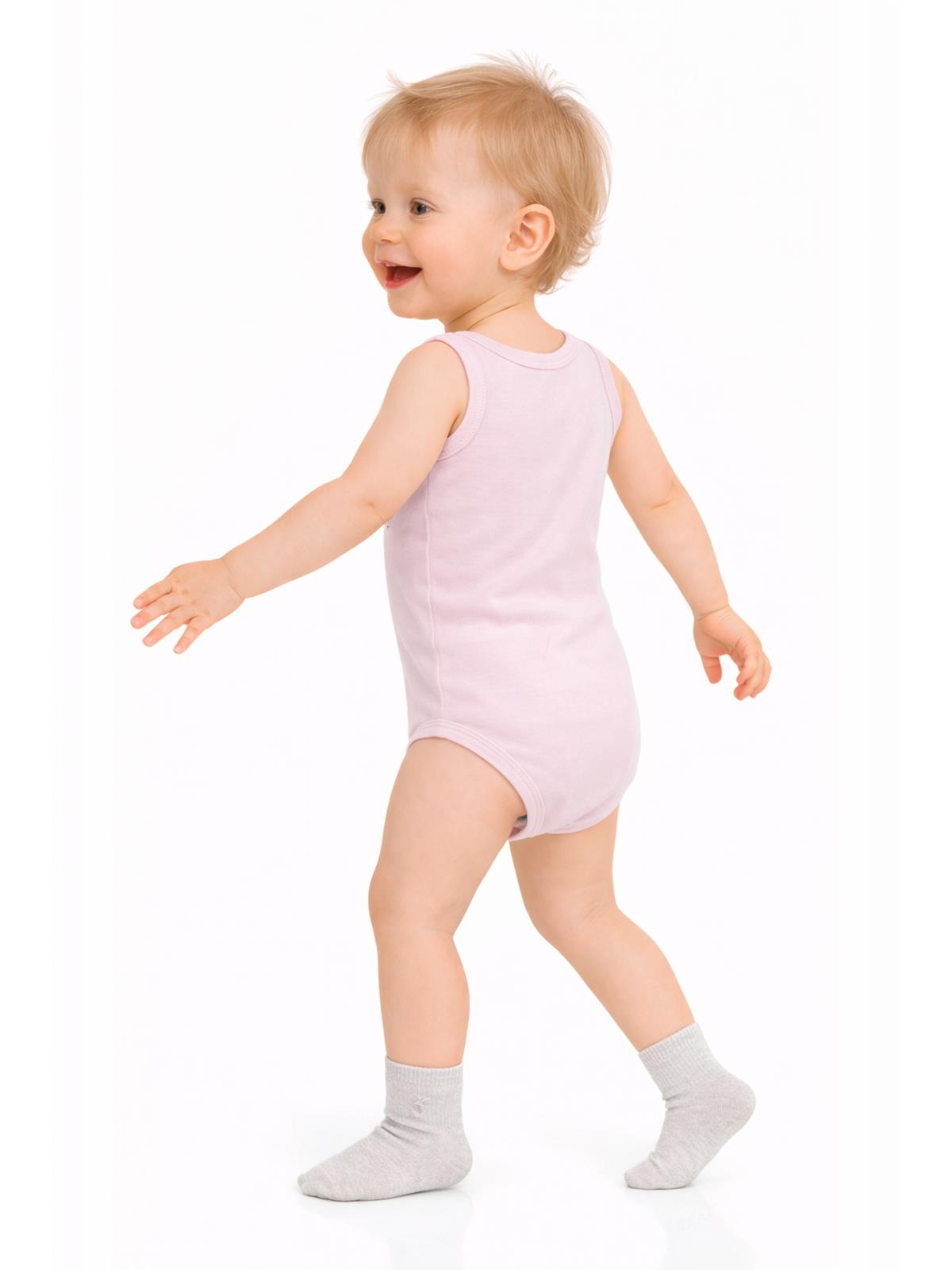 Civil Baby 5 li Organik Sıfır Kol 0-36 Ay Çıtçıtlı Badi - Pembe