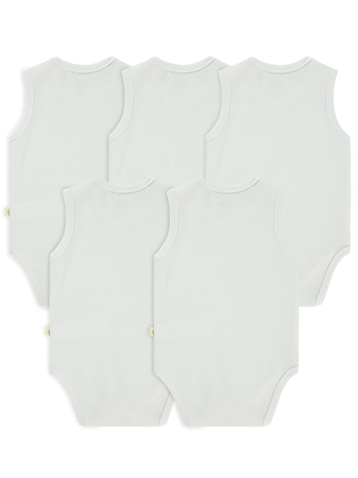 Civil Baby 5 li Organik Sıfır Kol 0-36 Ay Çıtçıtlı Badi - Bej
