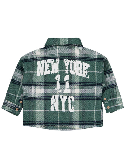 Civil Boys New York Baskılı 2-5 Yaş Gömlek - Yeşil