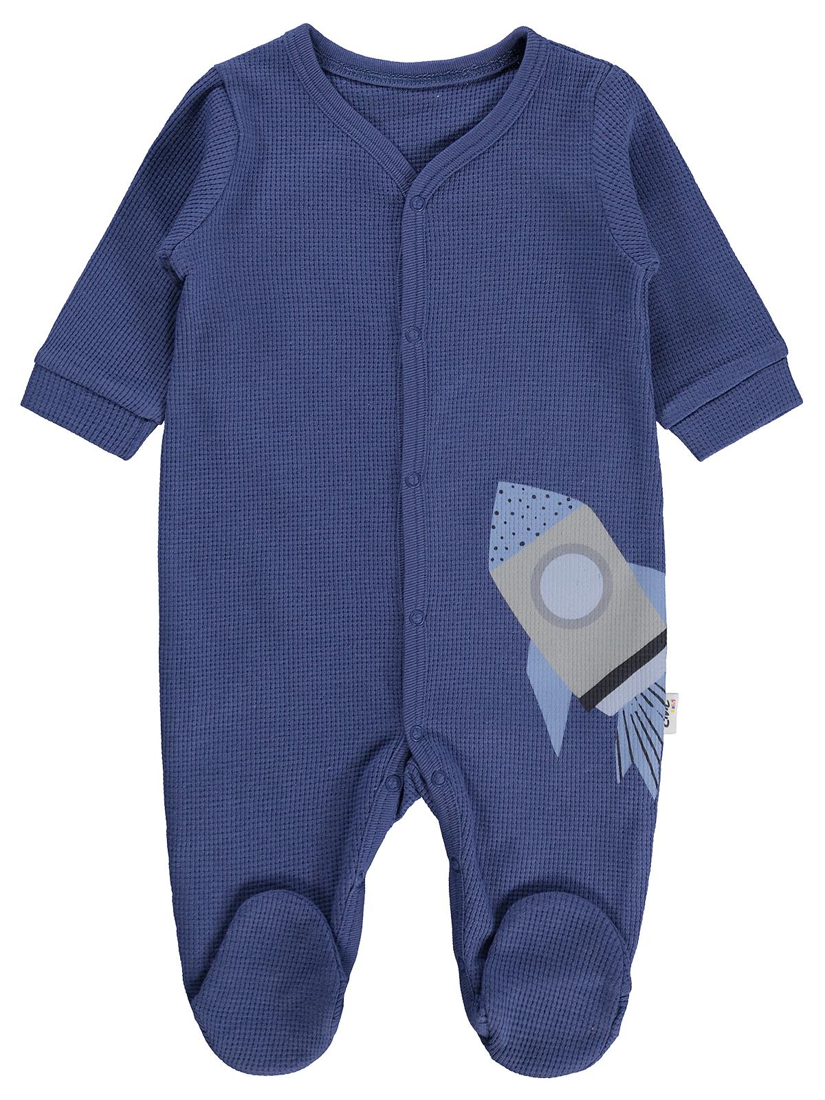 Civil Baby Roket Baskılı 1-9 AY Tulum - Mavi