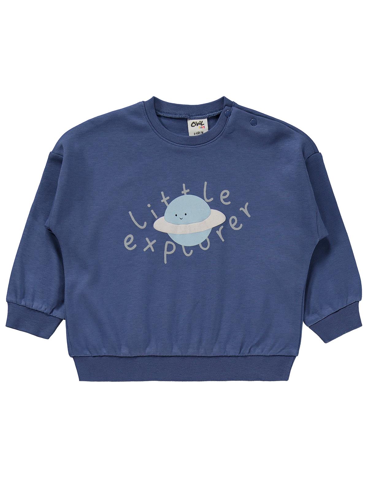 Civil Baby Little Explorer Dünya Baskılı 6-18 Ay Takım - Mavi
