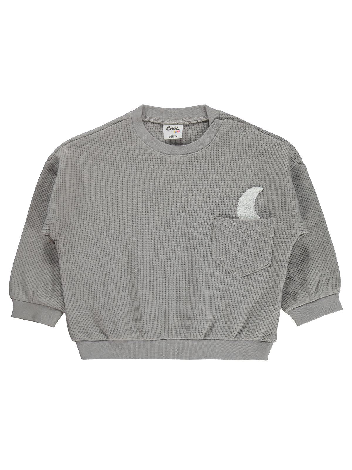 Civil Baby Cep Hilal Baskılı 6-18 Ay Sweatshirt - Gri