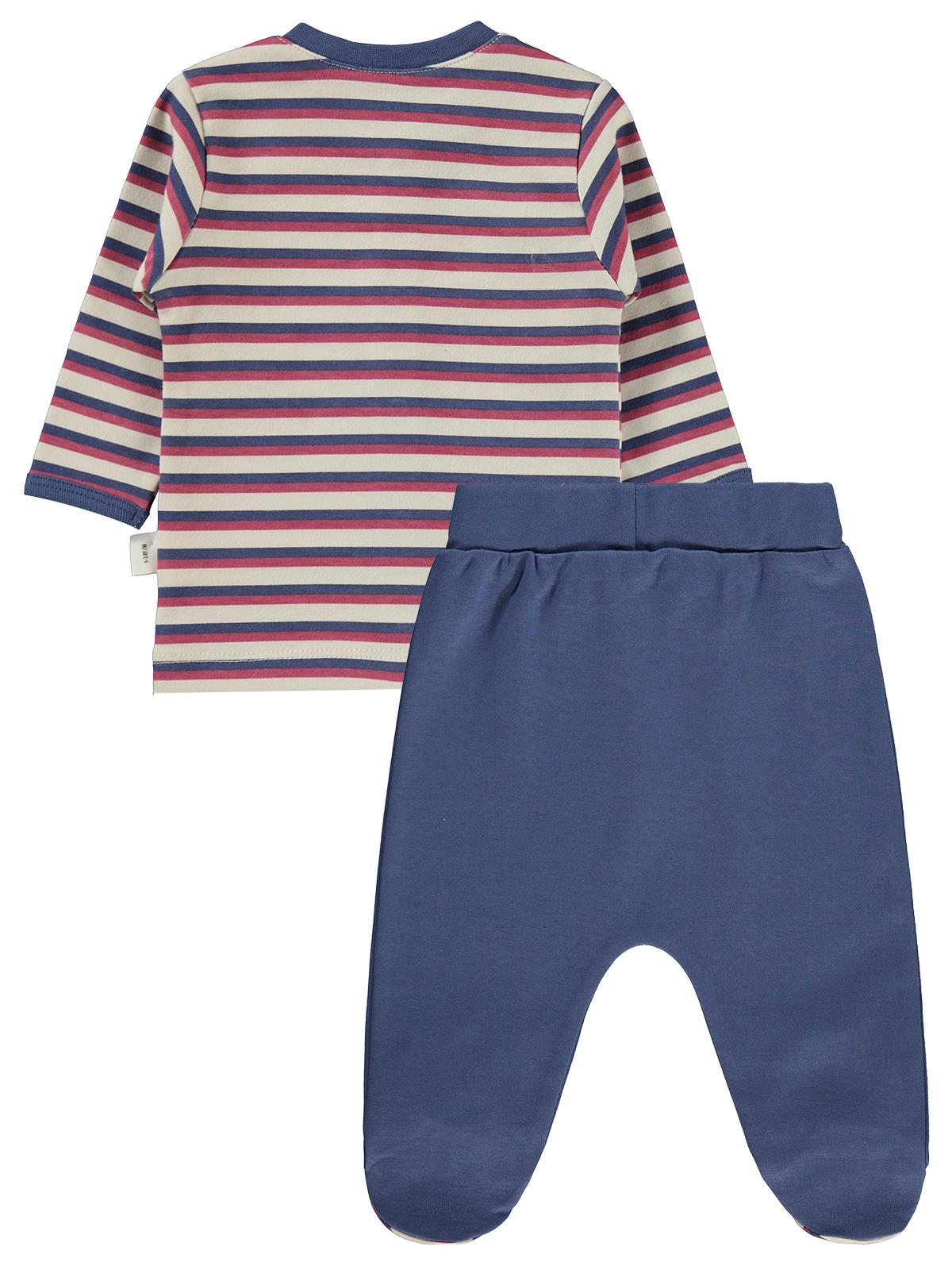 Civil Baby Çizgi Empirme 1-9 Ay Pijama Takımı - Bej