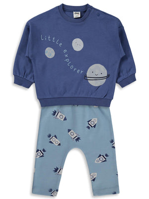 Civil Baby Gezgen Baskı 6-18 Ay Takım - Mavi