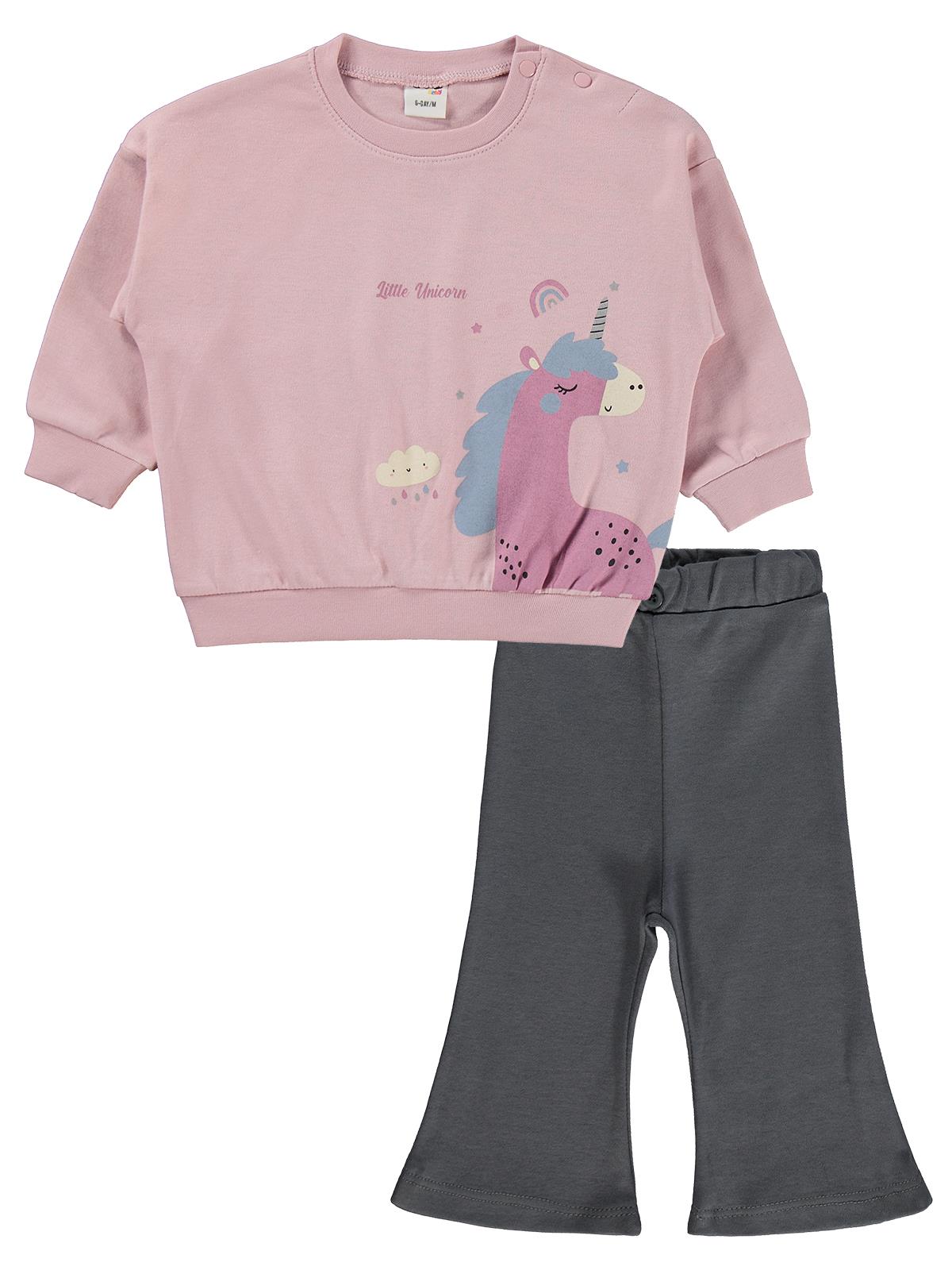 Civil Baby Unicorn Baskılı 6-18 Ay Takım - Pembe