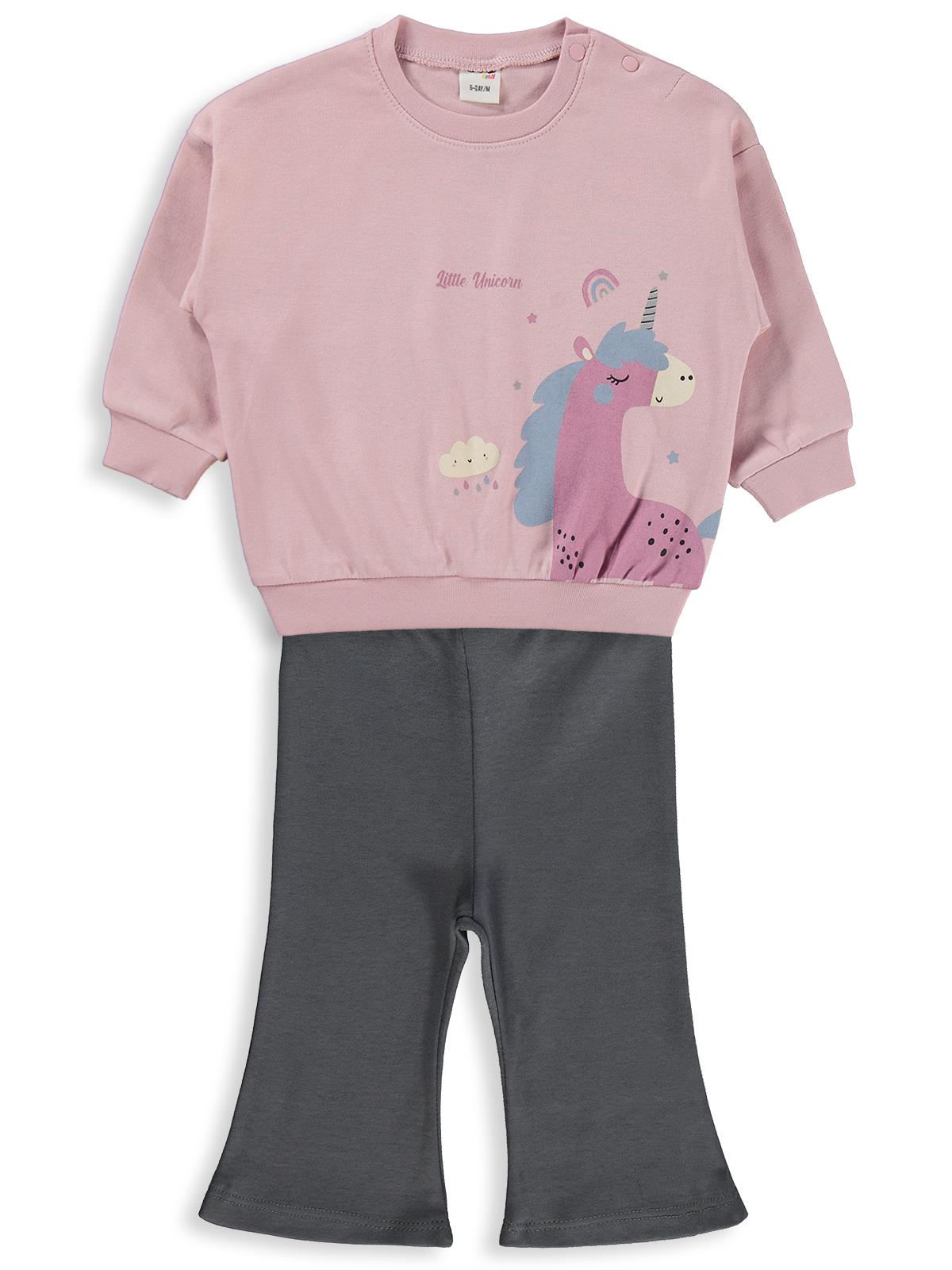 Civil Baby Unicorn Baskılı 6-18 Ay Takım - Pembe
