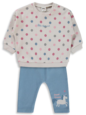 Civil Baby Puan Empirme  6-18 Ay Takım - Bej