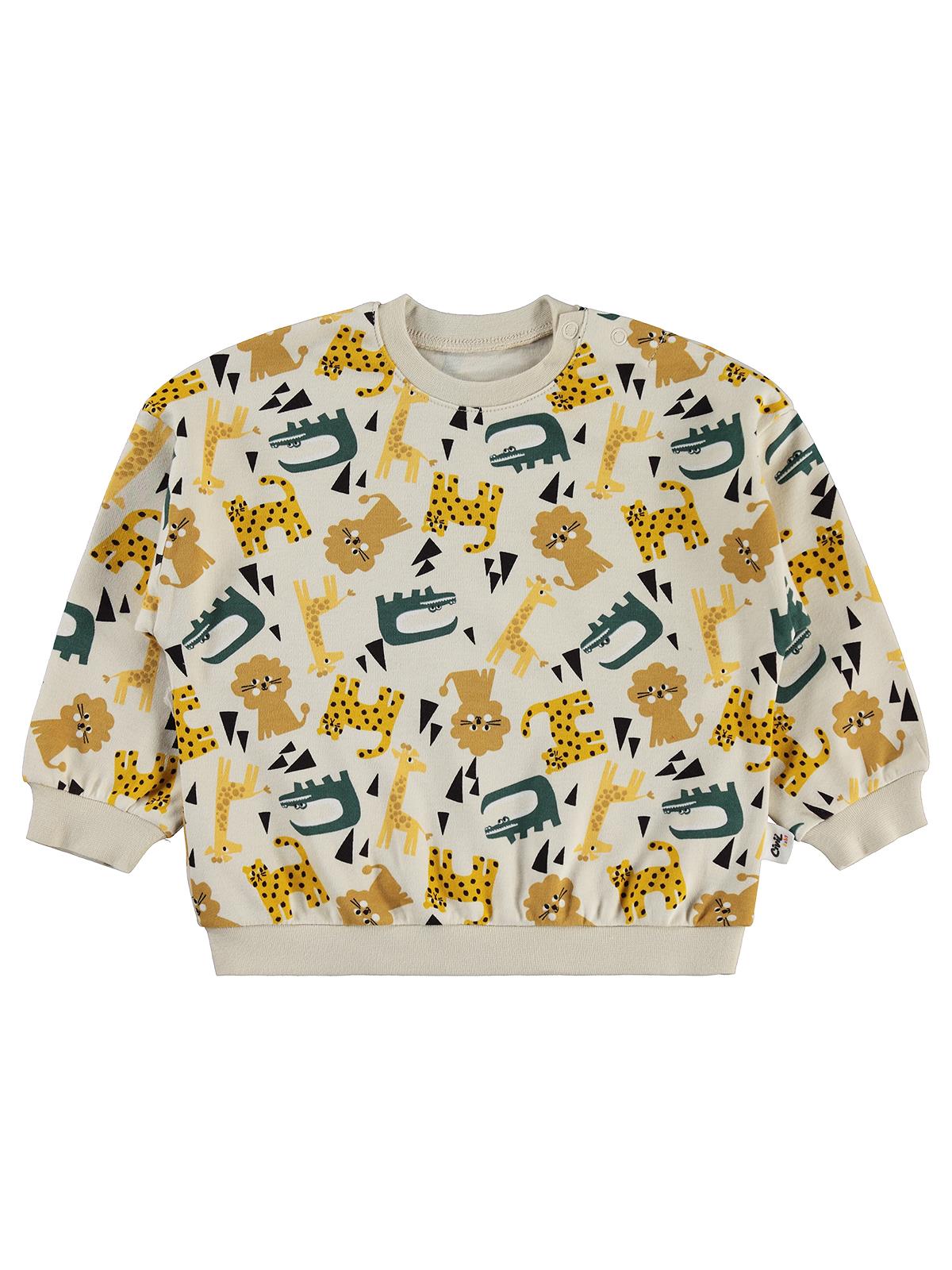 Civil Baby Hayvanlar Empirme 6-18 Ay Sweatshirt - Bej