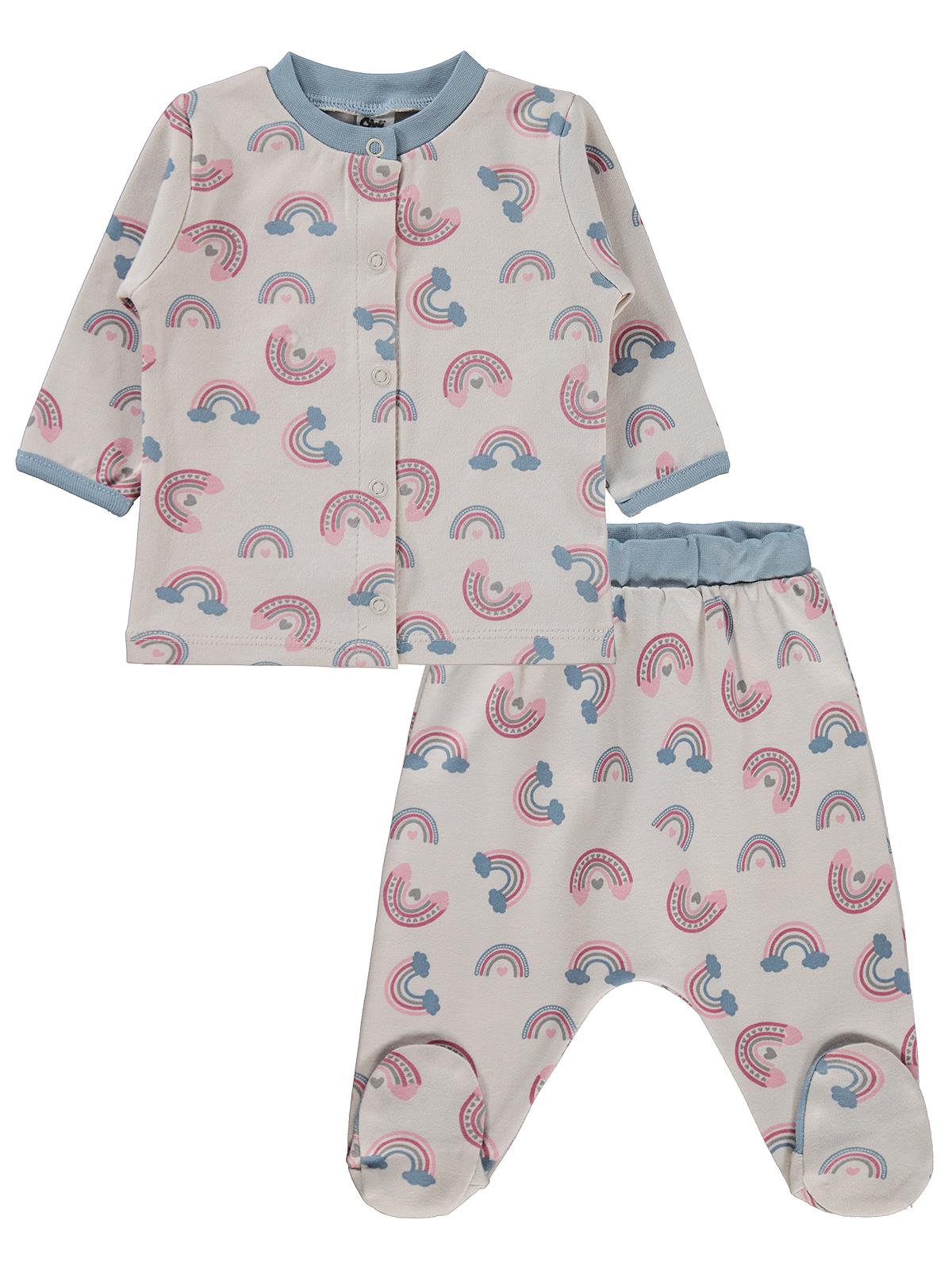 Civil Baby Gökkuşağı Empirme 1-9 AY Pijama Takımı - Bej
