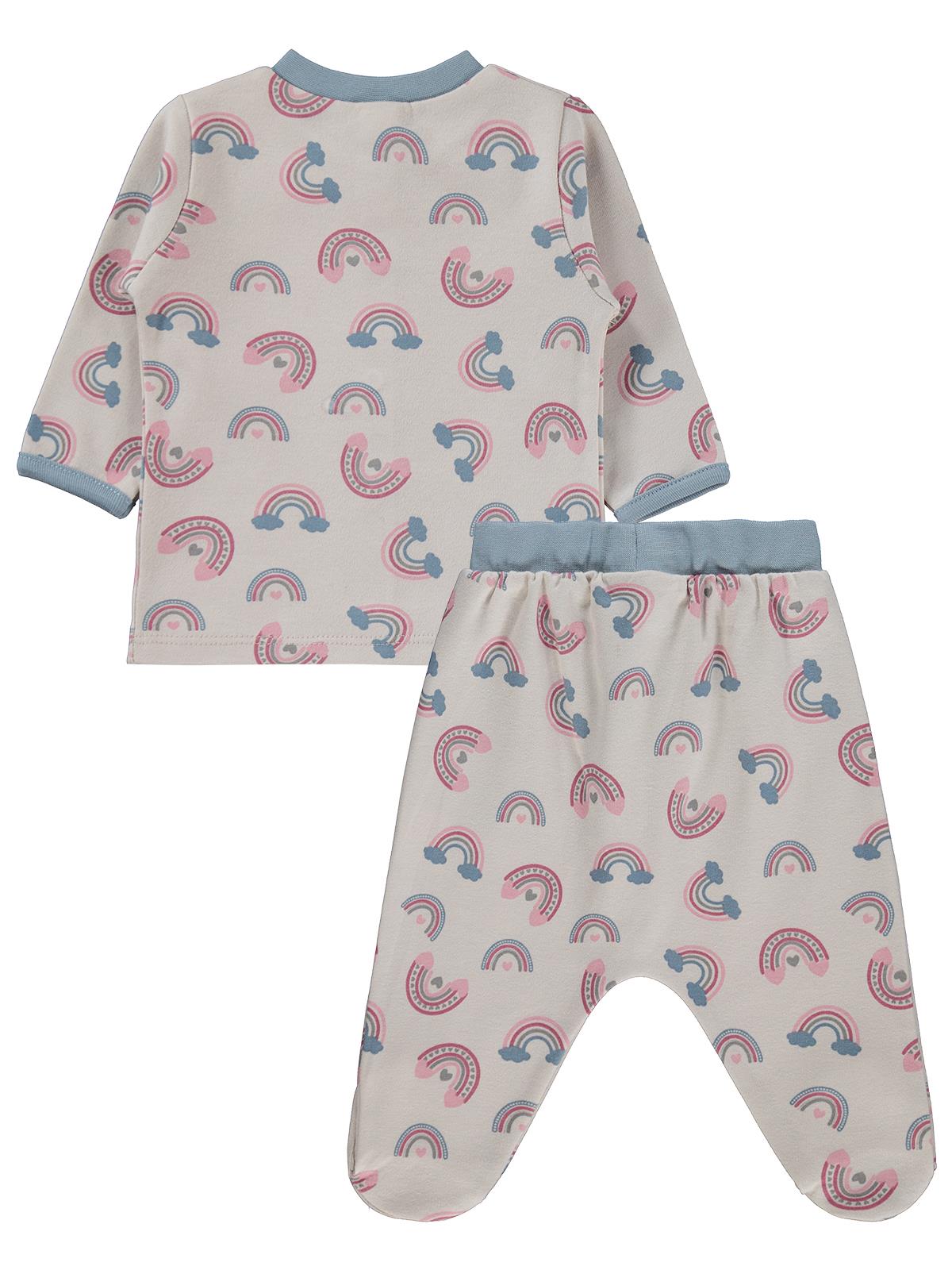 Civil Baby Gökkuşağı Empirme 1-9 AY Pijama Takımı - Bej