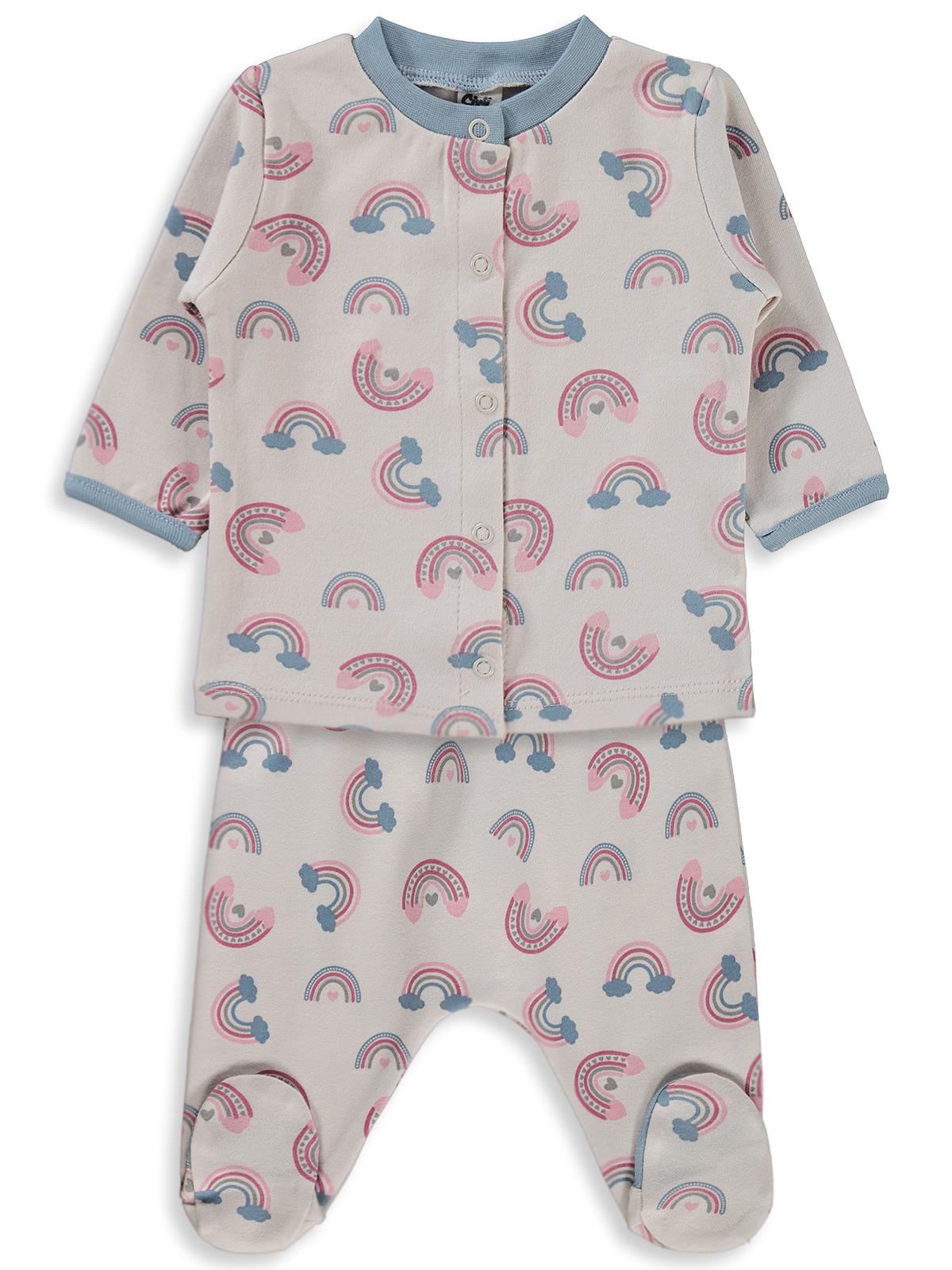 Civil Baby Gökkuşağı Empirme 1-9 AY Pijama Takımı - Bej