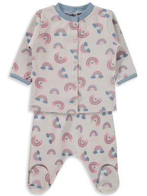 Civil Baby Gökkuşağı Empirme 1-9 AY Pijama Takımı - Bej