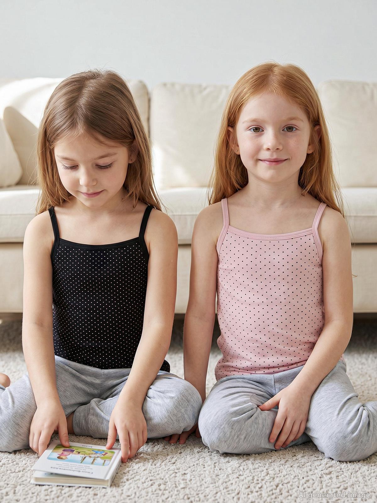 Civil Girls Gülkurusu-Siyah  2-10 Yaş Kız Çocuk 2'li Atlet